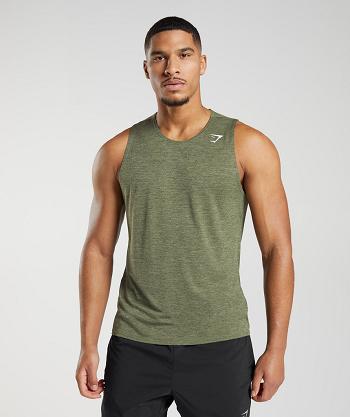 Gymshark Arrival Slim Marl Linnen Herr Olivgröna Olivgröna | SE 4000JPQ